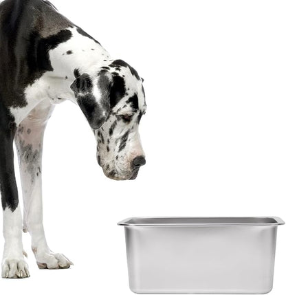 Kichwit 2.5 Gallons Large Dog Bowl Food Grade Stainless Steel Pan, Dishwasher Safe