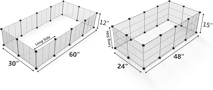 LURIVA Small Animal Playpen, Guinea Pig Cages, Pet Playpen, Rabbit Cage,Small Animal Cage, Puppy Kitten Dog Playpen, Indoor Outdoor Portable Metal Wire Yard Fence,15 X 12 Inch, 28 Panels, Black