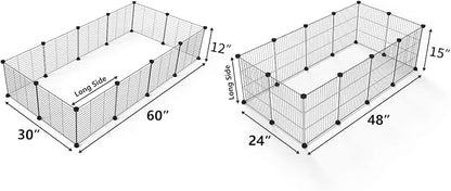 LURIVA Small Animal Playpen, Guinea Pig Cages, Pet Playpen, Rabbit Cage,Small Animal Cage, Puppy Kitten Dog Playpen, Indoor Outdoor Portable Metal Wire Yard Fence,15 X 12 Inch, 28 Panels, Black
