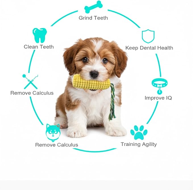 2 Pack Corn Dog Chew Toys for Small Dog Toys & Puppy Toys – Durable Dog Toys for Teething, Puppy Teething Toys with Squeaker, Dog Toys to Keep Them Busy, Chew Toys for Dogs
