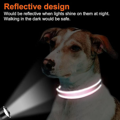 Joytale Reflective Dog Collar, Soft Neoprene Padded, Metal D-Ring, Nylon Pet Collar Adjustable for Puppy Dogs, Pink, XS