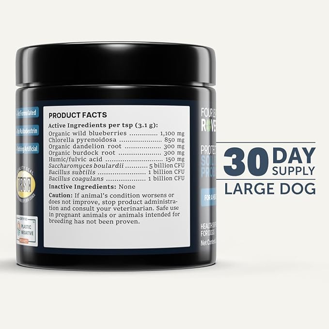 Protect - Probiotics for Dogs - Veterinarian Formulated - with Natural Prebiotics and Antioxidants - Detoxification & Gut Health - 60 Day Large Dog Supply
