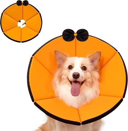 MAXFUT Soft Dog Cone Collar,Foam Cone for Dogs to Stop Licking After Surgery,Non Inflatable Dog Donut Cone (Orange, XL)
