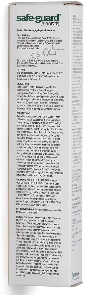 Safe Guard 25 Gram Paste Equine Dewormer