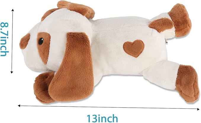 WEOK Heartbeat Dog Toy for Puppy- Helps for Dog Anxiety Relief and Calming Aid, Stuffed Animal Anxiety Calming Behavioral Aid Puppy Heartbeat Toy Sleep aid for Dogs Cats Pets