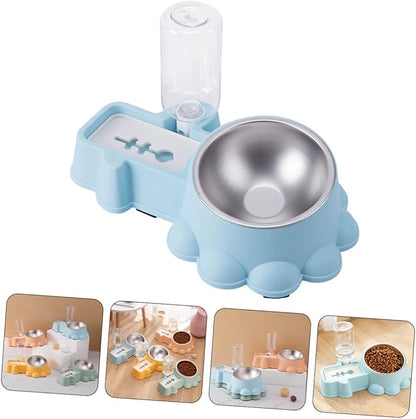 Kisangel 1 Set Adorable Dog Feeder and Water Dispenser Convenient Automatic Pet Bowl Non Slip Design for Cats Dogs Pet Stores