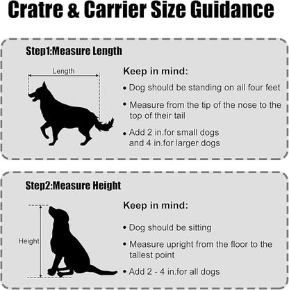 Confote 37/47 Inch Heavy Duty Dog Crate Metal Cage Kennel, High Anxiety Pet Cage with Lockable Wheels & Double Doors for Small Medium Large Dogs (SS-42)