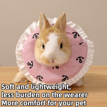 Adjustable Guinea Pig Cone Pet Recovery Collar, Soft Pet Recovery Collar for Rabbits/Chinchilla/Kittens After Surgery Wound Healing,Elizabeth Neck E-Collar (M)
