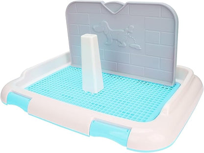HUIOP Dog Toilet, Prevent Torn Nappy Pads, Ideal for Small Dogs, Simulated Wall Design, Suitable for Male, Keep Feet Dry, 1L Urine Absorption Busy Owners Pet Toilet (Blue)