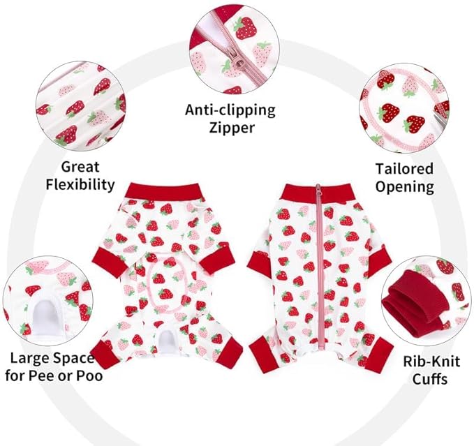 Dog Surgery Recovery Suit, Dog Onesie for Surgery Female Male Dogs, Dogs Pajamas Long Sleeve, Small Dogs Onesie, Abdominal Wound Bandages Surgical Suit, Cat Recovery Suit for Shedding Skin Disease