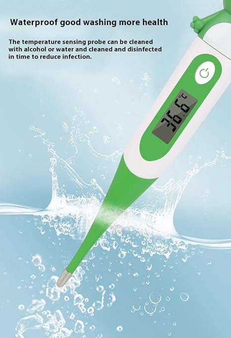Digital Oral Thermometer Suitable for Children and Adults,High Accuracy Fast Measurement for Oral,Rectal,Underarm,Easy to Maintain Cleanliness and Hygiene,Soft Silicone,Frog
