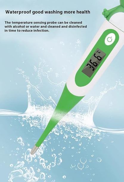 Digital Oral Thermometer Suitable for Children and Adults,High Accuracy Fast Measurement for Oral,Rectal,Underarm,Easy to Maintain Cleanliness and Hygiene,Soft Silicone,Frog