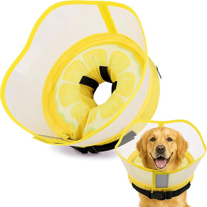 Soft Dog Cone Collar, Inflatable Cones Alternative After Surgery for Large/Medium/Small Dogs to Stop Licking, Elizabethan Neck Ecollars of Shame with Anti-Lick Shield, XL Comfy Pillow Recovery