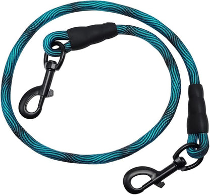BTINESFUL 3FT Dog Tie Down, Nylon Rope Short Dog Tether Indoor Training Safety Vehicle Tether for Large Medium Strong Puppy Blue Black