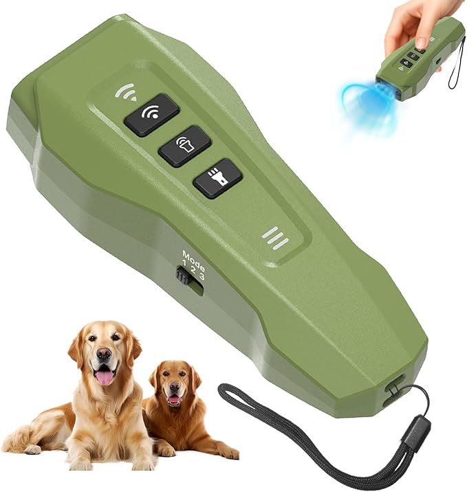 Dog bark Deterrent Device,Ultrasonic Anti Barking, Rechargeable Anti-Barking Device for Dogs Safe & Effective Portable Anti Barking Safe and Effective for Indoor and Outdoor use (Green)