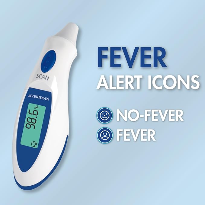 Veridian Tympanic Ear Thermometer Digital Display 09-340 1 Each