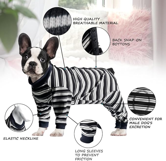 FEimaX Dog Recovery Suit After Surgery, Pet Abdominal Wounds Post Surgical Shirt for Dogs Cats, Puppy Spay Neuter Prevent Licking Onesie Alternative Bandages E-Collar & Cone