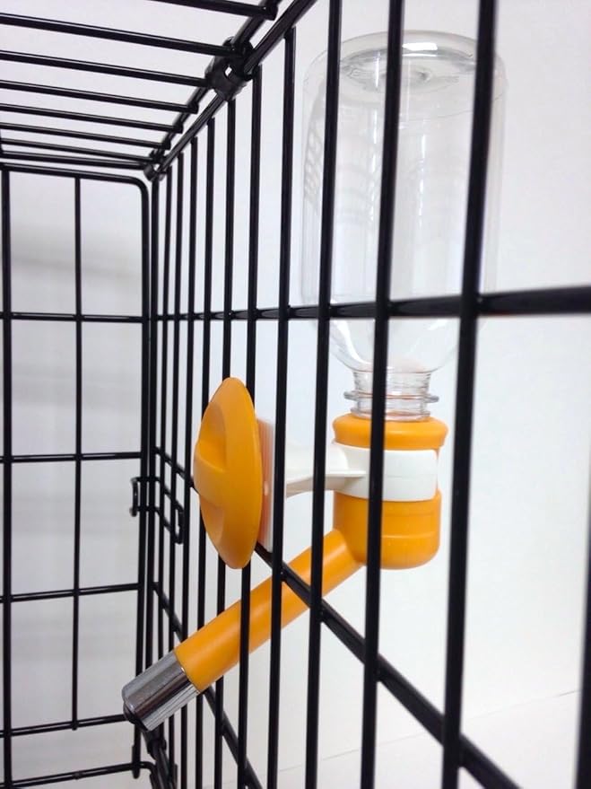 Choco Nose Patented No-Drip Dog Water Bottle/Feeder for Dogs/Cats and Other Small-Medium Sized Animals - for Cages, Crates or Wall Mount. 10.2 Oz. Mess Free Leak-Proof Nozzle 16mm, Orange (C590)