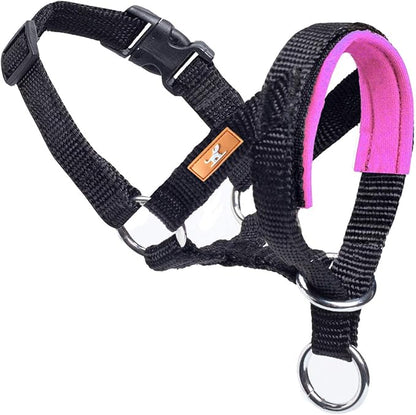 Dog Head Collar with Soft Fabric, Dog Head Harness to Stop Pulling with Adjustable Loop(S,Pink)