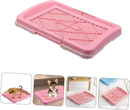 balacoo Training Dog Toilet Tray Small Flat Design for Easy Potty Training Material for Indoor Use Convenient Pet Accessory Macaron Pink