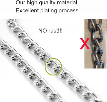 Chain Collar for Dogs, Metal Slip Link Training Heavy Duty Dog Collar Martingale Puppy Collars for XXS XS Small Medium Large Dogs, 2xSilver S