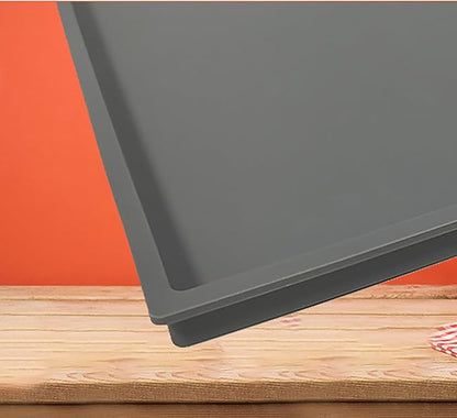 Pet Feeding Mat, 18.5 Inch x 11.4 Inch Silicone Black Waterproof Anti-Slip Bowel Met for Pet Food and Water (Black, m)