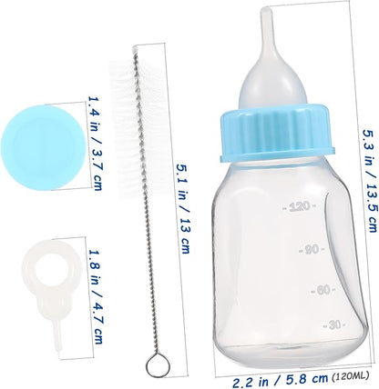 Kisangel 120ml PET Nursing Bottle Set for Cats and Dogs Adjustable PET Feeder Scale Includes Feeding Bottle for Kittens and Puppies