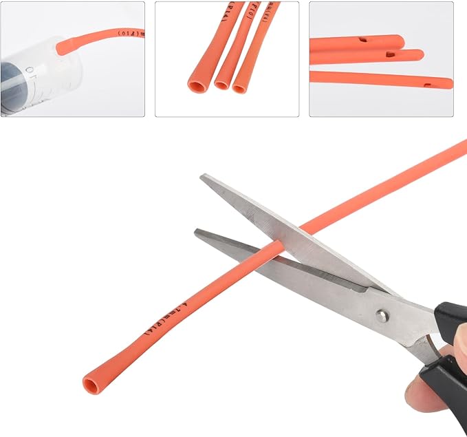 Pet Feeding Supplies Kit-3 Pack Red Rubber Feeding Tube(8Fr, 10Fr, 14Fr) With 3 Pack 10/30/60 Ml Syringes For Lamb,Goat,Sheep,Puppy,Kitten Whelping Feeding Watering