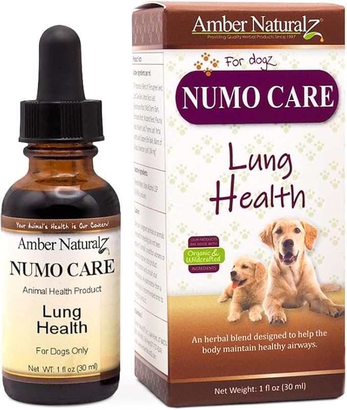 Amber NaturalZ Numo Care Respiratory Support for Dogs | Herbal Formula to Help Maintain Normal Lung Function, Clear Airways, and Immune Health | Natural Aid for Breathing Comfort 1 Fluid Ounce