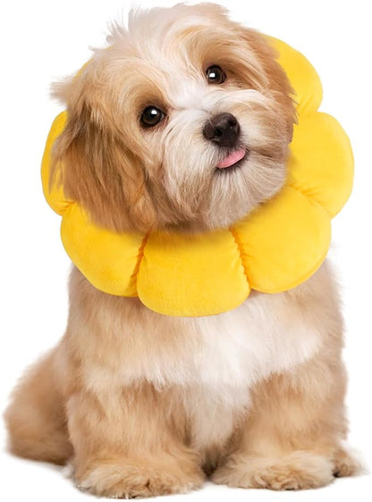 HOMBYS Soft Dog Cone for Dogs and Cats, Cute & Fluffy Flower Shape for Calming, Adjustable Dog Collar Alternative After Surgery, Protective Elizabethan Collar for Dogs Recovery & Stop Licking, S