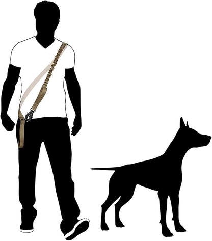 ICEFANG Tactical Dog Leash,K9 Training Walking Bungee Lead with 2 Control Handle,Heavy Duty Quick Release Metal Clasp,Hands Free D-Ring for Medium Large Dogs (4ft,Reflective Black)