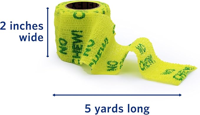 OVIK Health PetFlex No Chew – Flexible Self-Adhering Elastic Bandage for Wound Care – First Aid Wrap for Small Animals Like Dogs, Cats, and Other Pets - 2 inch, 2 Rolls