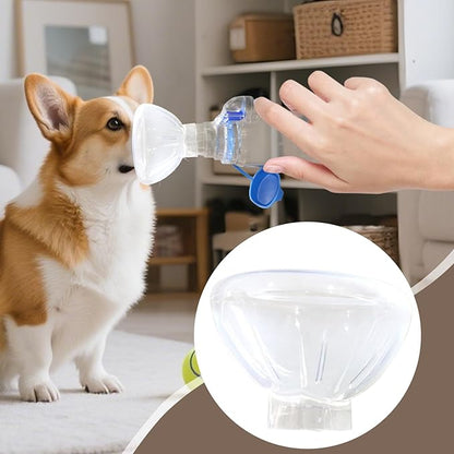 Pet Masque for Dogs Cats - Veterinary Inhalation | Adjustable Soft Transparent Chamber with Tube Connector, Animal Respiratory Health Care Tool 6.89x2.76x2.76 in