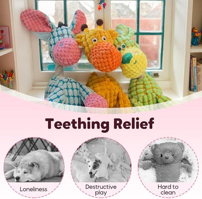 2026 New Indestructible Dog Toy, Durable Dog Stuffed Toys for Aggressive Chewers, Interactive Squeaky Chew Teething Toys for Small Medium Large Dogs Puppy (Blue)