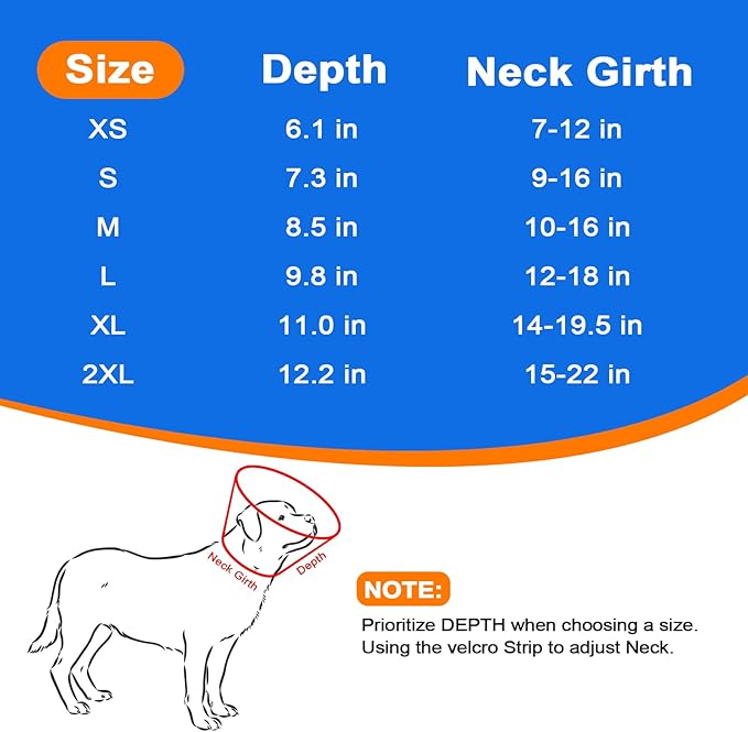 Dog Cone Collar with Soft Padding to Stop Licking, Elizabeth Recovery Collar After Surgery for Large Medium Small Dogs, Comfortable Pet Head Cone Alternative for Neutering Spay Injury (M)