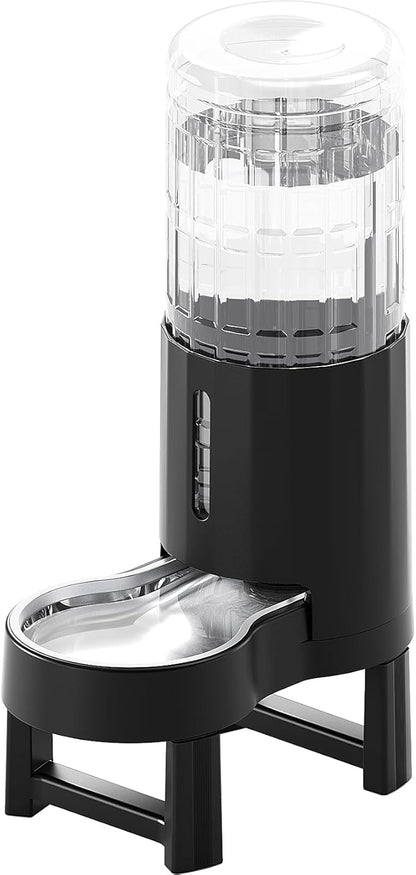 CZPET Elevated Dog Water Bowl Dispenser for Large Dogs,2.5 Gallon Tall Raised Pet Waterer Stand,Relieve Neck Pressure,Large Capacity and Drinking Area Noise-Free for Pets (9.5L+Stand,Black)