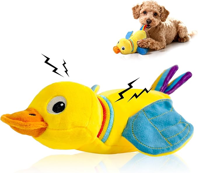 lilfrd Squeaky Dog Toys, Duck Plush Toy with Crinkle & Squeaker - Puppy Toys to Keep Them Busy, Interactive Chew for Small Medium Dogs