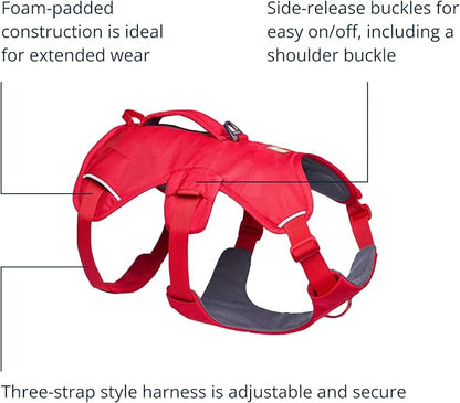 Ruffwear, Web Master, Multi-Use Support Dog Harness, Hiking and Trail Running, Service and Working, Everyday Wear, Red Canyon, X-Small