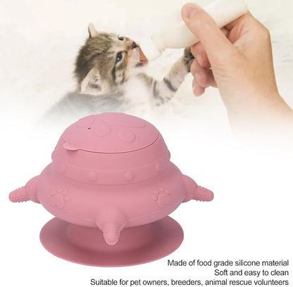 Silicone Puppy Milk Feeder 4 Nipples Small Puppy Nursing Station, Puppy Bottles Simulates Mother's Milk, Feeding Multiple Young Animals, Suitable for Pet Owners