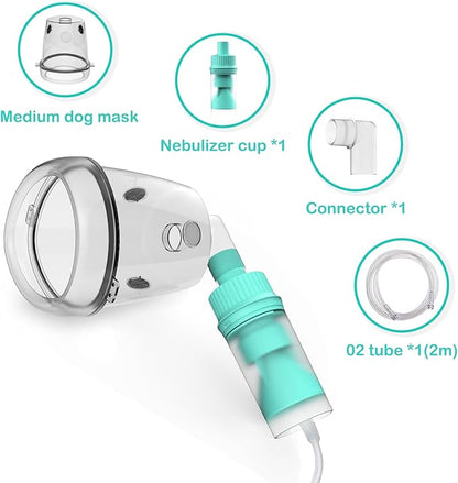 Dog Lying Nebulizer Cup and Dog Inhaler Mask, Pet Oxygen Mask for Large Dogs (Nebulizer Device Not Included) L