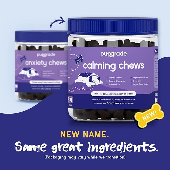 PupGrade Calming Soft Chews - Promotes Relaxation & Helps Manage Stress for All Dogs - Supports Calm Stomachs & Muscles - No Wheat, Corn, or Artificial Ingredients - Meat Flavored - 180 Soft Chews