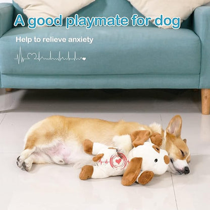 WEOK Heartbeat Dog Toy for Puppy- Helps for Dog Anxiety Relief and Calming Aid, Stuffed Animal Anxiety Calming Behavioral Aid Puppy Heartbeat Toy Sleep aid for Dogs Cats Pets