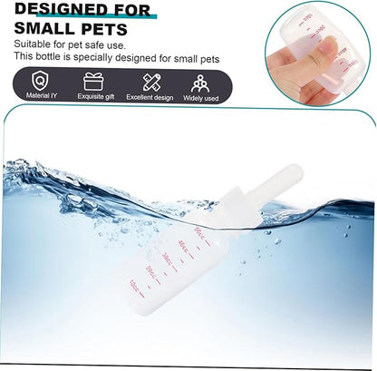 3Pcs PET Feeding Bottles for Small Animals Portable Plastic Milk Bottle Set Flow Nipples for Kittens Puppies and Small Pets