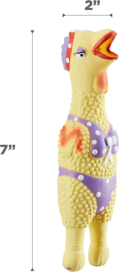 Outward Hound by Charming Pet Squawkers Henrietta Latex Squeaky Rubber Chicken Dog Toy, Funny Interactive Holiday Toy for Dogs, Small Size (Pack of 2)