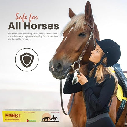 Ivermectin Horse Paste 1.87% Apple Flavored - 6.08g Paste of Horses - Treats Up to 1250 LB - Ivermectin Paste for Horse Dewormer (Pack of 2)