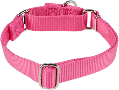 Hyhug Martingale Dog Collar Medium Pink |Escape - Proof Heavy Duty Nylon Durable No Slip, Ideal for Training & Daily Walks