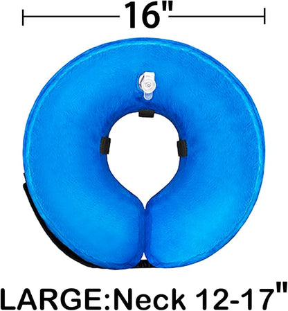 Dog Cone Collar for Small Medium Large Dogs After Surgery, Inflatable Doggie Neck Donut Collar Recovery ECollar, Soft Adjustable Dog Cones Alternative, Protective Pet Cones for Dogs