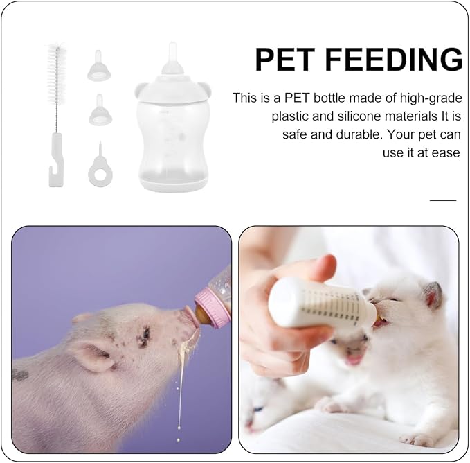 GANAZONO Breast Feeder for Puppies and Kitten Easy Clean Reusable Bottle Pet Nursing Bottle Lightweight Portable Design Small Dog Cat Milk Feeder