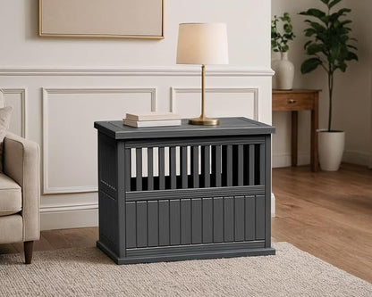 42 Inch Dog Crate Furniture Lockable Dog Kennel Indoor for Large Dogs and Medium Heavy Duty Pet Crate Decorative Pet Cage End Table,Black