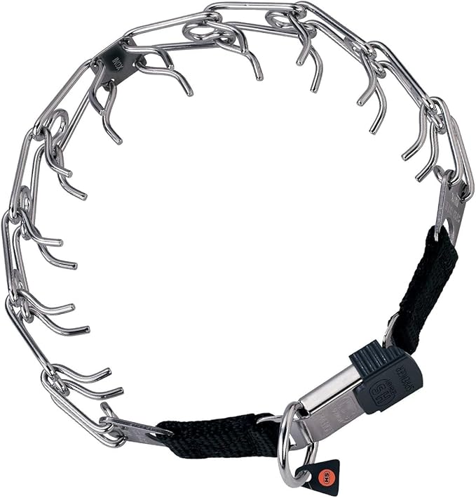 Herm Sprenger Stainless Steel Prong Dog Training Collar with Quick Release Buckle No-Pull Collar for Dogs (Stainless Steel, 24in x 4.0mm (Neck Size Up to 21in))